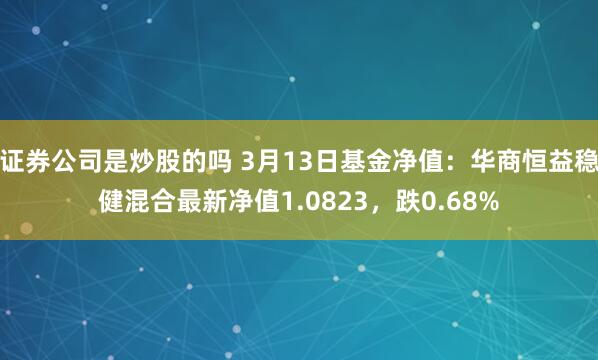 证券公司是炒股的吗 3月13日基金净值：华商恒益稳健混合最新净值1.0823，跌0.68%